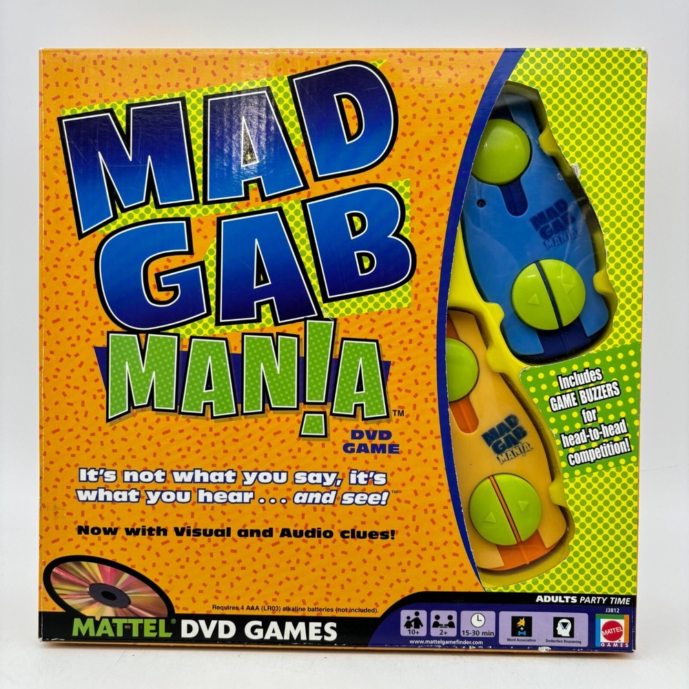 Mad Gab Mania DVD Game COMPLETE Patch Products 2006 Party Game Electronic